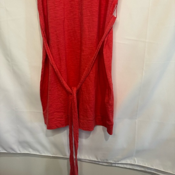 Banana Republic Pink 100% Cotton 1/2 Sleeve Sheath Dress Tie Waist Size Small - Picture 4 of 5